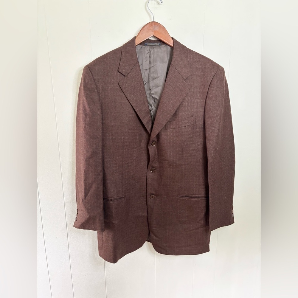 TRUSSINI Linea Nuova Suit jacket SZ 40R brown Fully Lined men’s